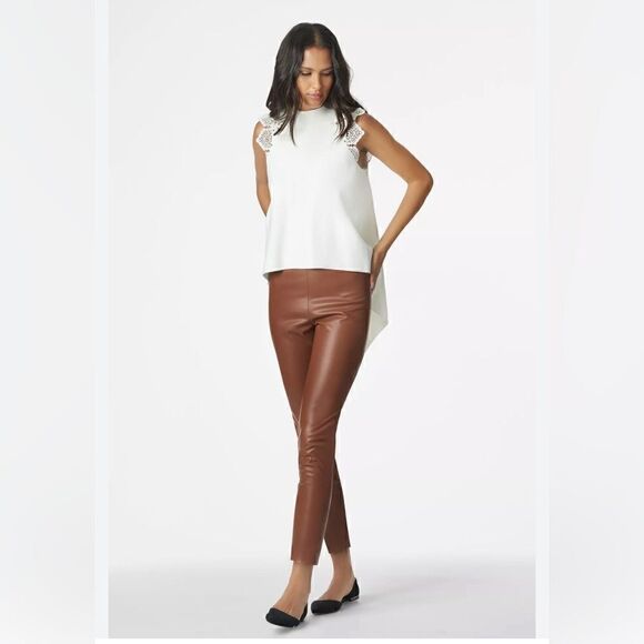 Anthropologie x Sachin & Babi Meagan Vegan legging pants in cognac.  NWT  size 0 - Picture 1 of 12